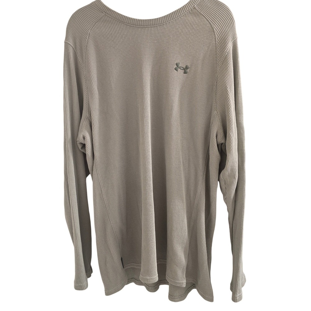 Under Armour Men XXL Tall Gray Waffle Knit Crewneck Thermal Long Sleeve Gorpcore